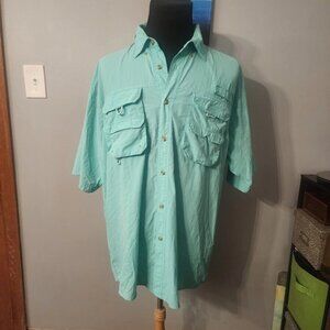 Rugged Earth Outfitters Green Vented Fishing Shirt Outdoors Men's XL